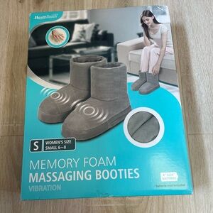 New HealthTouch Gray Memory Foam Massaging Booties Small 6-8